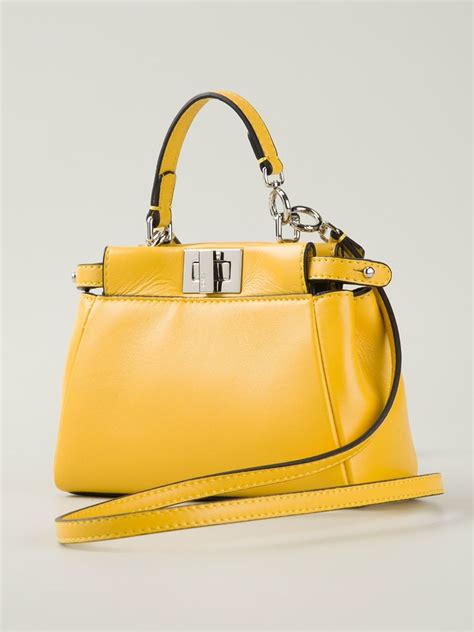 fendi yellow bag|Fendi large peekaboo tote.